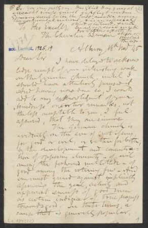 [Brief von Thomas Carlyle an Christian Karl Josias von Bunsen vom 18.11.1845]