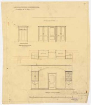 Gutshaus Mendelssohn-Bartholdy (Landhaus Hasenheide), Bernau Umbau: Ansicht der Flurschränke im 1. Obergeschoss 1:25