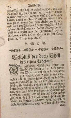 Beschluß der drey Theil des ersten Tractats.
