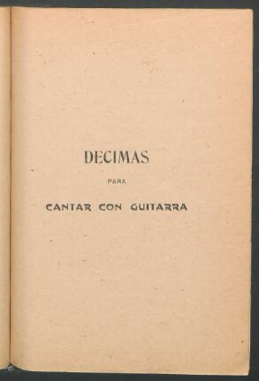 Décimas para cantar con guitarra