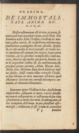 De Immortalita Animae Humanae.