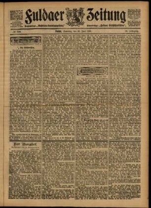 Erste Ausgabe vom Samstag, den 20. Juni 1903.