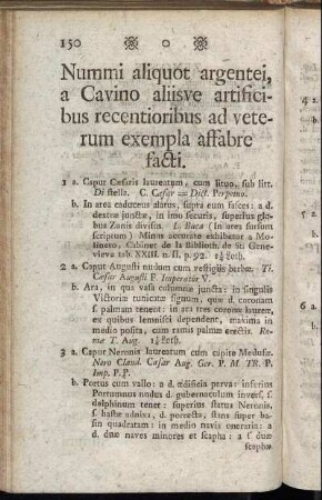 Nummi Argentei Cavini et incerti.