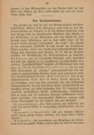 Der Antisemitismus.
