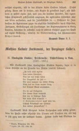 343-357 Mathias Kasimir Sarbiewski, der Vorgänger Balde's: Fortsetzung