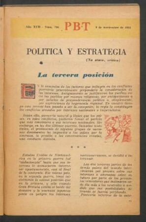 La tercera posición : Política y estrategia - (No ataco, crítico)