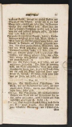 Tab. IV. [Beschreibung]; Nro. 340.-354.
