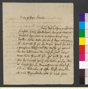 Brief von Willemer, Johann Jakob an Goethe, Johann Wolfgang von