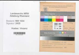 Entnazifizierung Vinzenz Hueber , geb. 16.04.1914 (Oberfeldwebel)