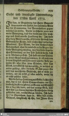 Sechs und dreyßigste Unterredung, den 27sten April 1772