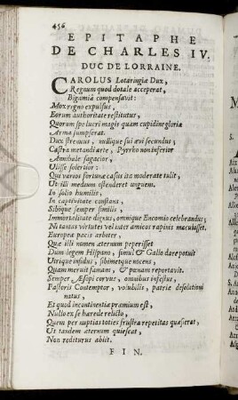 Epitaphe De Charles IV. Duc De Lorraine
