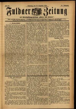 Ausgabe vom Samstag, den 29. Dezember 1894.
