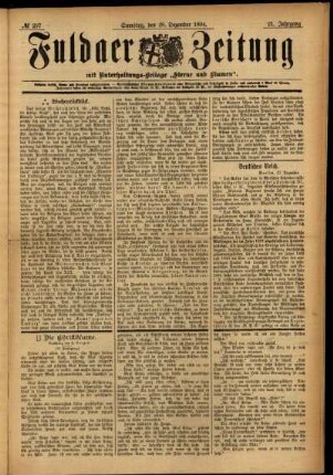 Ausgabe vom Samstag, den 29. Dezember 1894.