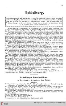 Fremdenführer für Heidelberg und Umgebung