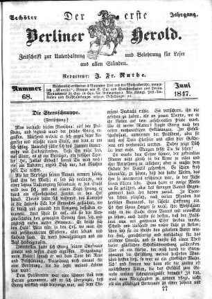 Nummer 68, Juni 1847