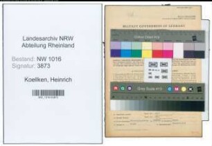 Entnazifizierung Heinrich Koellken , geb. 23.04.1888 (Muellermeister)