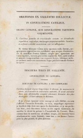 [Discours tirés de Salluste] : = [Orationes ex Sallustio collectae]