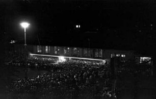 Freiburg: von oben, Hauptbahnhof Vorplatz; beim Empfang des Königs