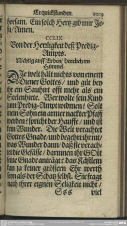 CCLIX. Von der Herrligkeit deß Predig-Ampts