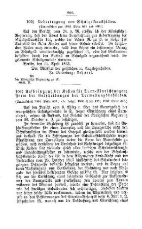 Aufbringung der Kosten für Turn-Einrichtungen; Form der Entscheidung der Verwaltungsbehörden : [V. Elementarschulwesen]