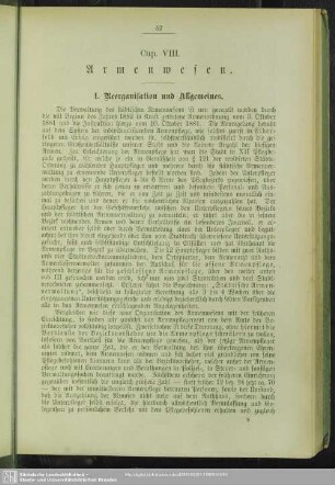 Cap. VIII. Armenwesen