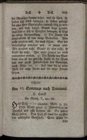 CXLIV. Am VI. Sonntage nach Trinitatis. Ev. Matth.V, 20-26.
