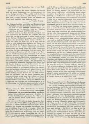 360-361 [Rezension] Sasse, Hermann, Amerikanisches Kirchentum