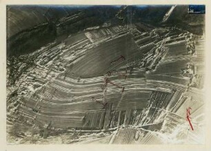 Foto einer feindlichen Batterie-Stellung südöstlich von Füllern (Luftbild)