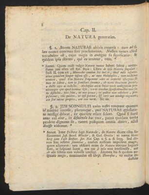 Cap. II. De Natura generatim.