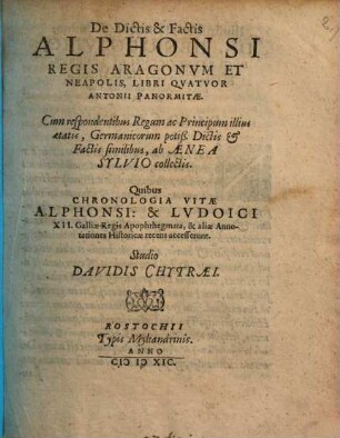 De Dictis & Factis Alphonsi Regis Aragonvm Et Neapolis : Libri Qvatvor