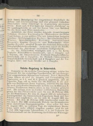 Valuta-Regelung in Osterreich.