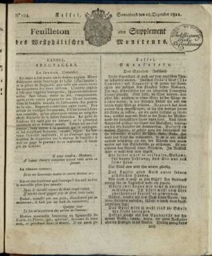 No. 104, Sonnabend den 28. Dezember 1811