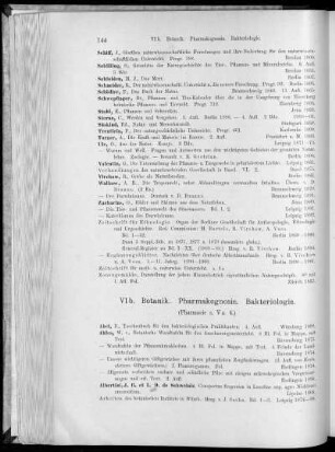 VI b. Botanik. Pharmakognosie. Bakteriologie.