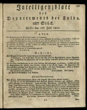 28tes Stueck, den 10ten Julii 1809