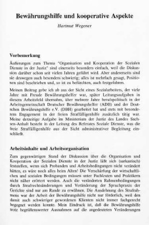 231-236, Bewährungshilfe und kooperative Aspekte