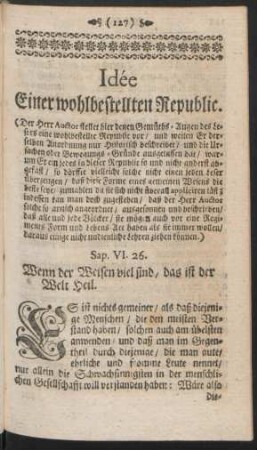 Idée Einer wohlbestellten Republic