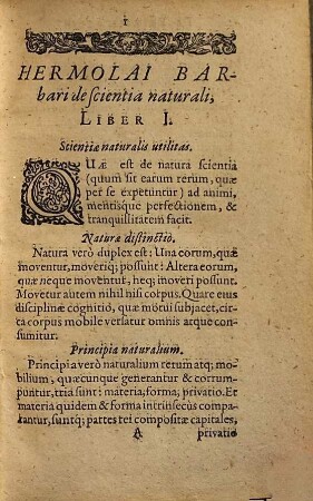 Hermolai Barbari, Patritii Veneti, Scientiae Naturalis Compendium