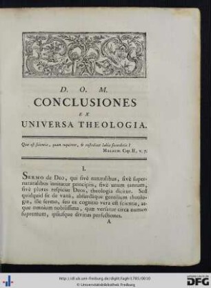 Conclusiones Ex Universa Theologia.