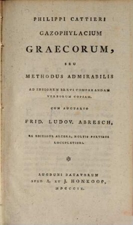 Gazophylacium Graecorum ...