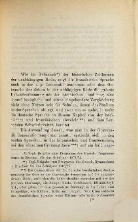 Die lateinische und französische Consecutio temporum : Eine Sprachvergleichung