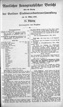 Sitzung 11., 10. März 1925