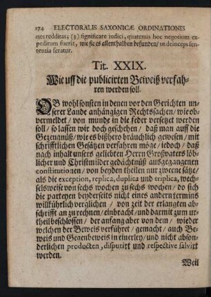 Tit. XXIX. Wie uff die publicirten Beweiß verfahren werden soll.