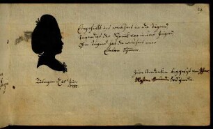 Fri. Schmidin (Silhouette). Tübingen, 25.06.1782.