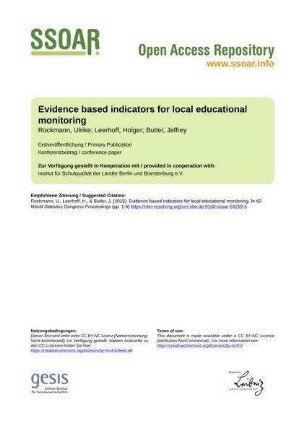 Evidence based indicators for local educational monitoring