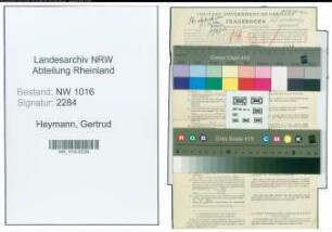 Entnazifizierung Gertrud Heymann , geb. 11.02.1913 ()