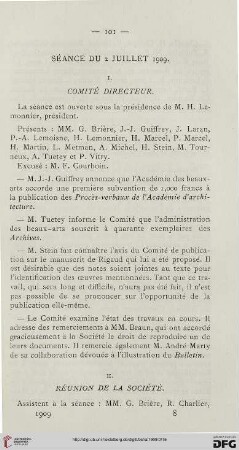 Séance du 2 juillet 1909