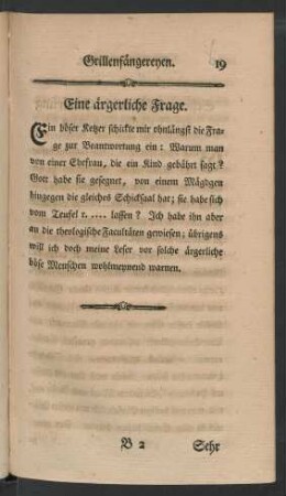Eine ärgerliche Frage