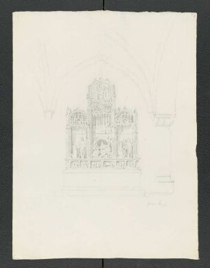 Paris, Hôtel Cluny, Altarretabel [Carl Luckow, zeichnerischer Nachlass]