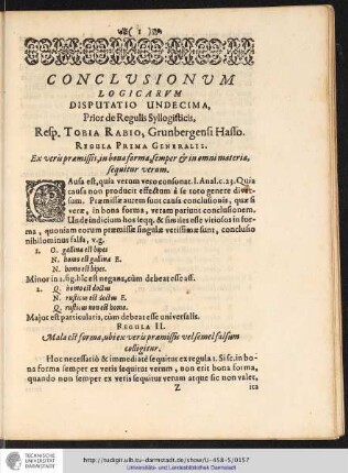 REGULA PRIMA GENERALIS.