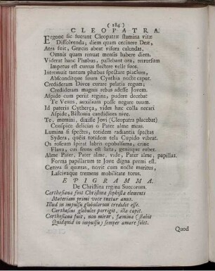 Cleopatra. [ ... mit Abbildungsbeschreibung].